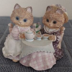 Calico Kittens Enesco Tea Time Vintage Rare Find 1993